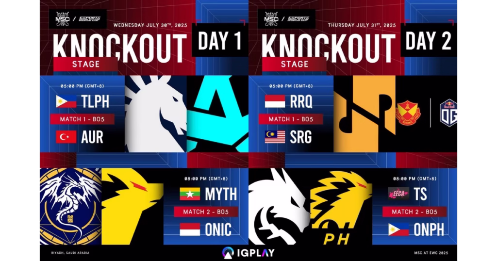 Knockout Stage MSC 2025 schedule