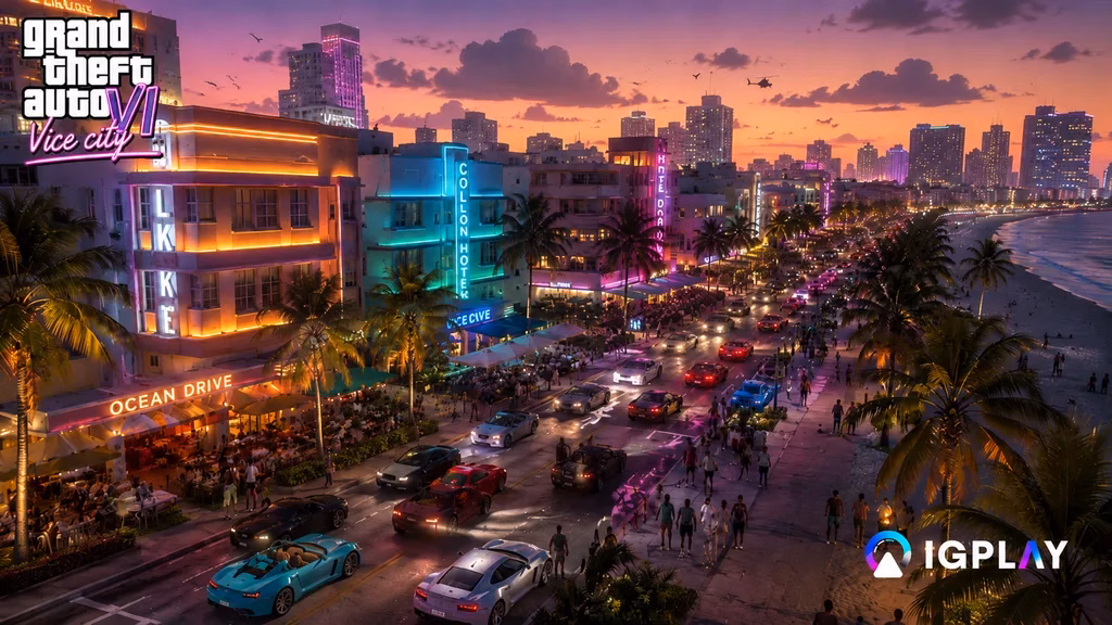 Suasana Vice City dalam GTA VI